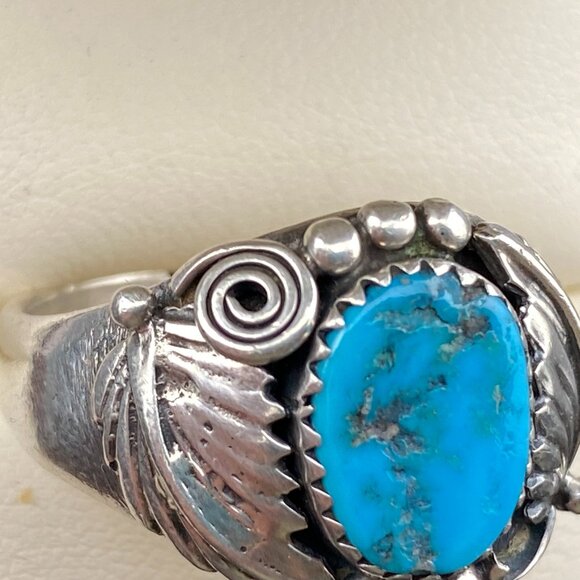 Richard Begay (RB) Navajo Sterling Silver Turquoise Ring Size 11.75 - 11.2 grams - Picture 8 of 15